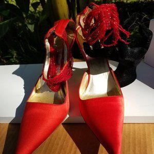 Giuseppe Zanotti RED Silk heel 8.5 Italy